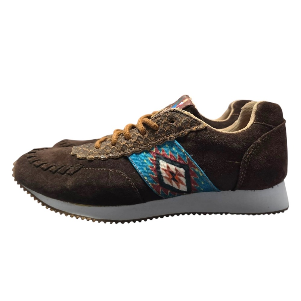 Reba Runner RM076 Brown Suede Southwest Western Sneakers Womens 10M